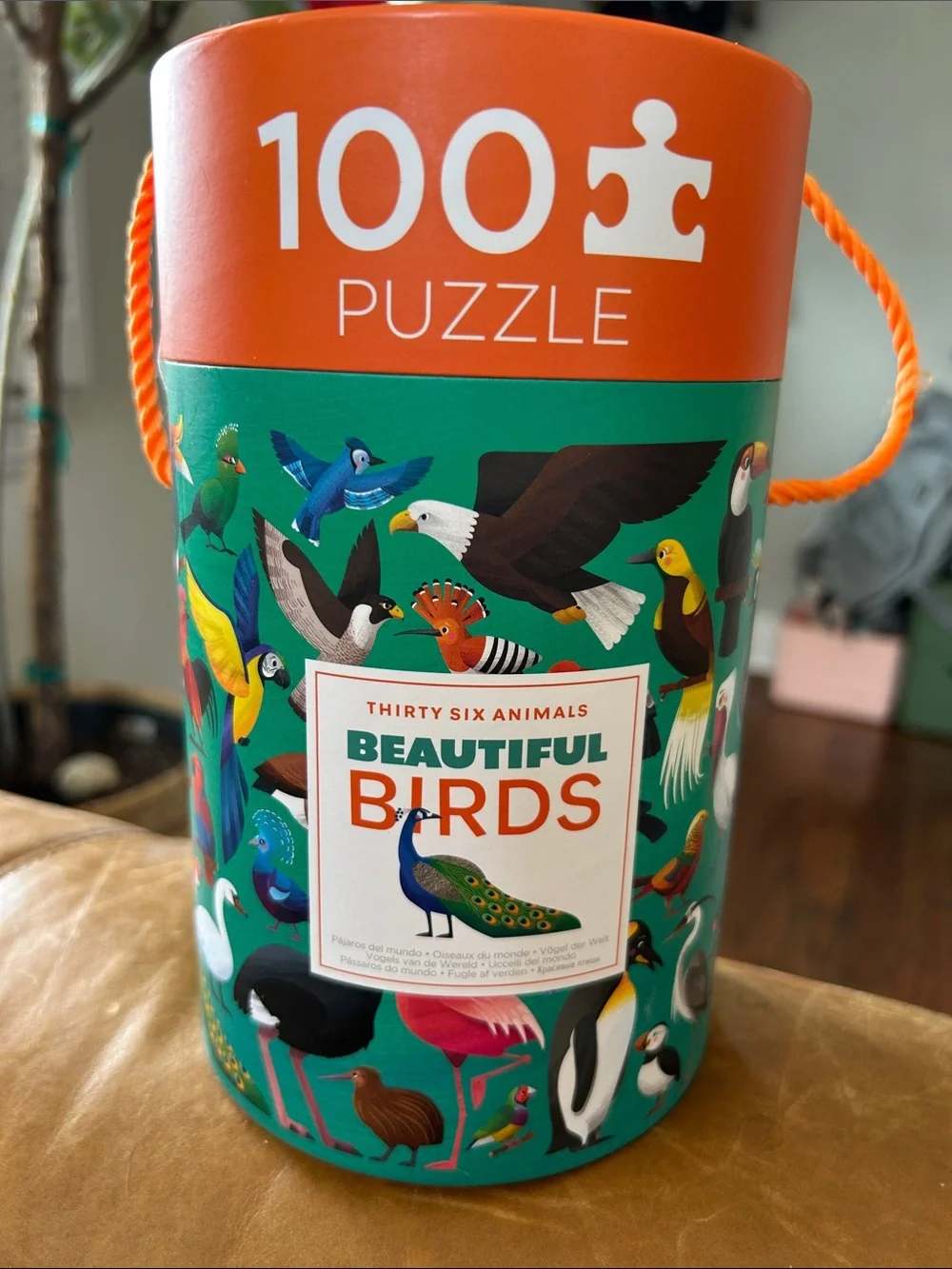 Beautiful Birds 100-Piece Puzzle - Green and Orange
